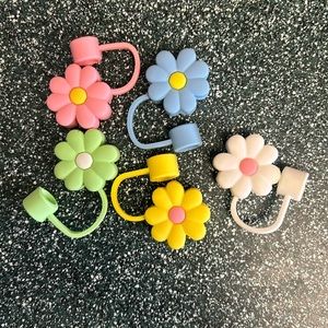 Flower Straw cover caps